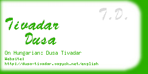 tivadar dusa business card